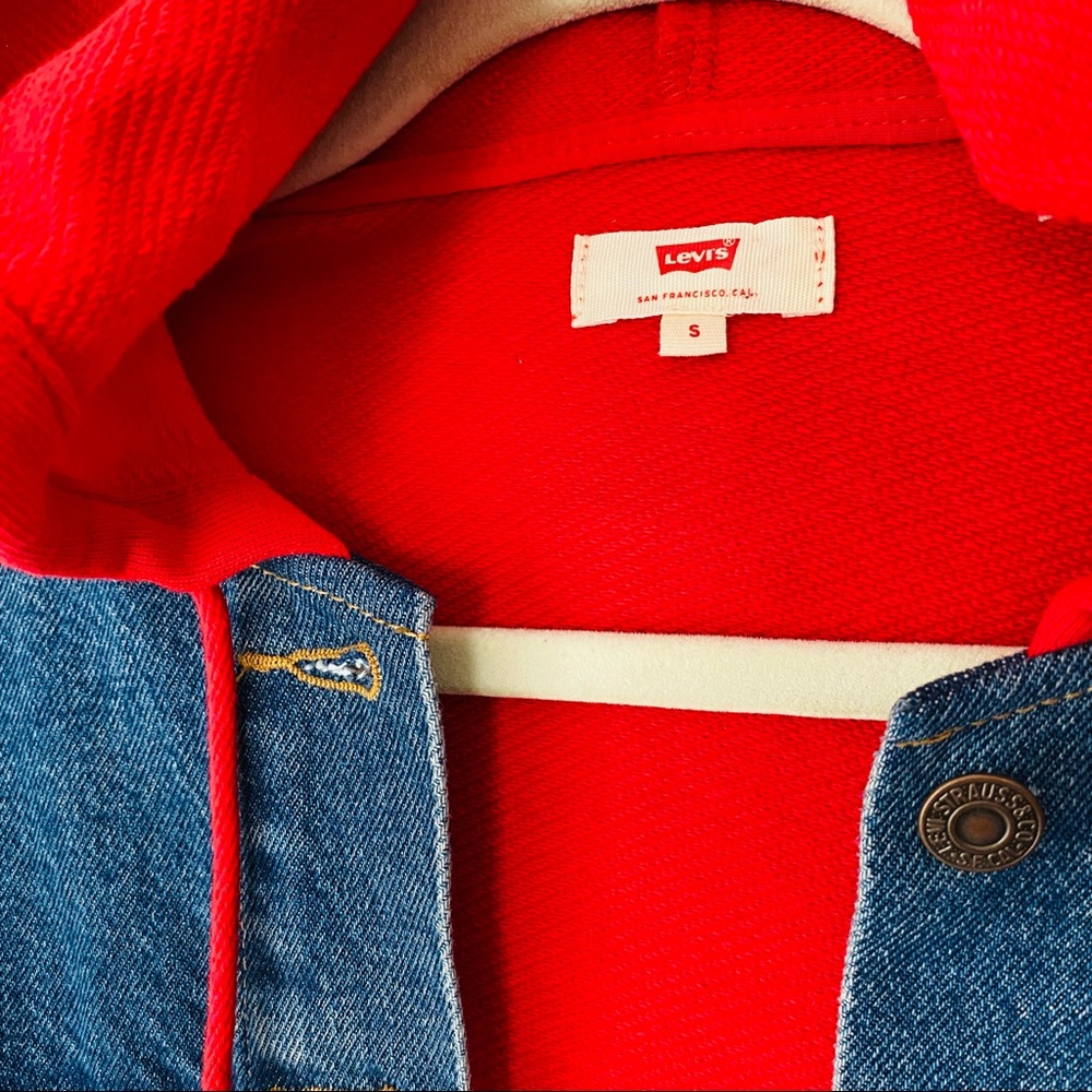 LEVI'S  Hooded Boyfriend Trucker Denim Jacket - Picture 7 of 8